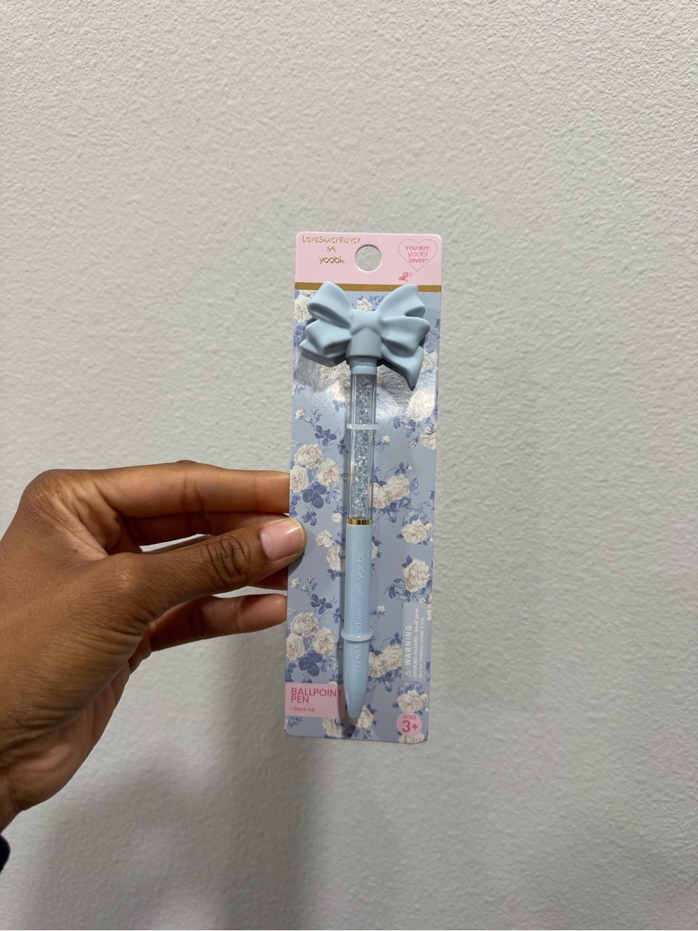 Yoobi X Love Shack Fancy Bow Ballpoint Pen in Blue